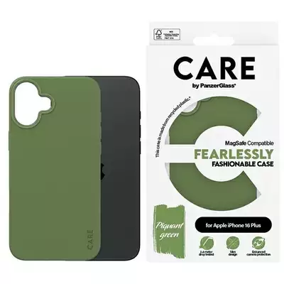 Etui CARE by PanzerGlass Fashion iPhone 16 Plus zielony MagSafe