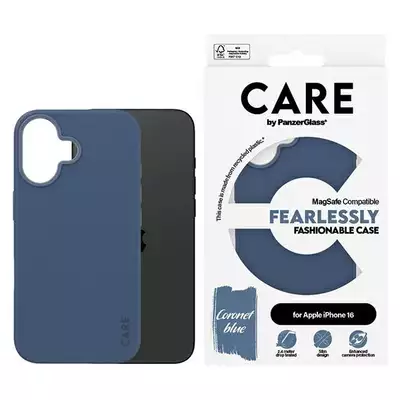 Etui CARE by PanzerGlass Fashion iPhone 16 niebieski MagSafe