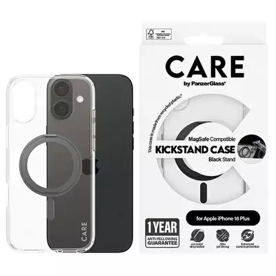 Etui CARE by PanzerGlass Feature Kickstand iPhone 16 Plus czarny MagSafe