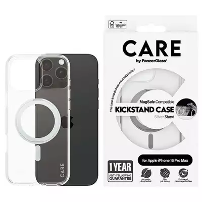 Etui CARE by PanzerGlass Feature Kickstand iPhone 16 Pro Max srebrny MagSafe