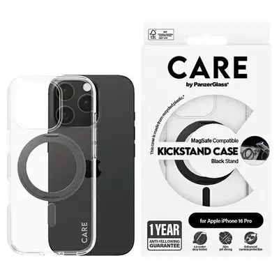 Etui CARE by PanzerGlass Feature Kickstand iPhone 16 Pro czarny MagSafe