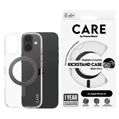 Etui CARE by PanzerGlass Feature Kickstand iPhone 16 czarny MagSafe