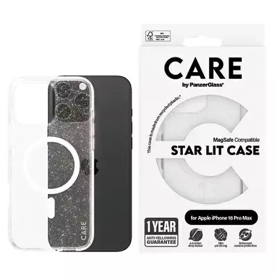 Etui CARE by PanzerGlass Flagship Star Lit iPhone 16 Pro Max biały MagSafe