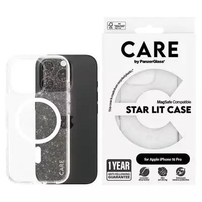 Etui CARE by PanzerGlass Flagship Star Lit iPhone 16 Pro biały MagSafe