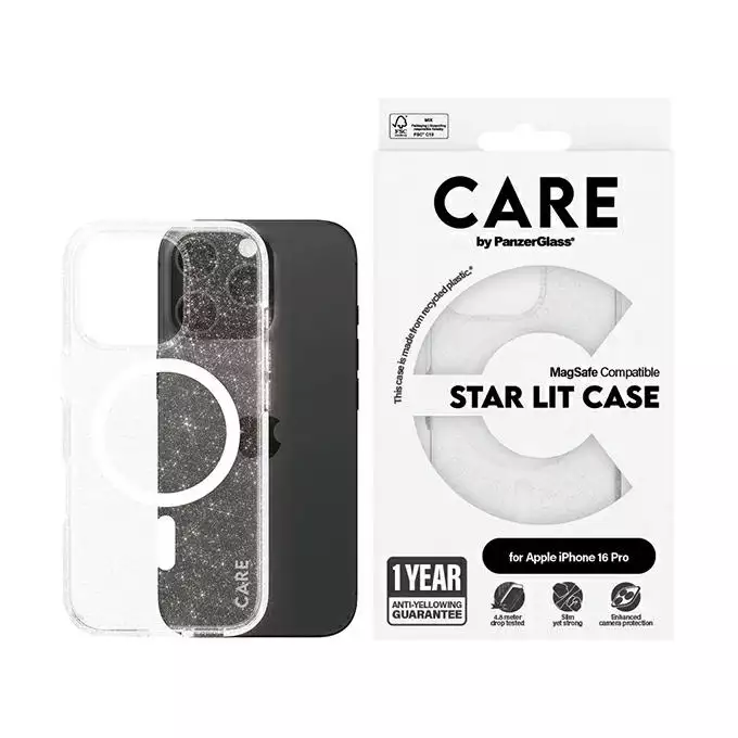 Etui CARE by PanzerGlass Flagship Star Lit iPhone 16 Pro biały MagSafe