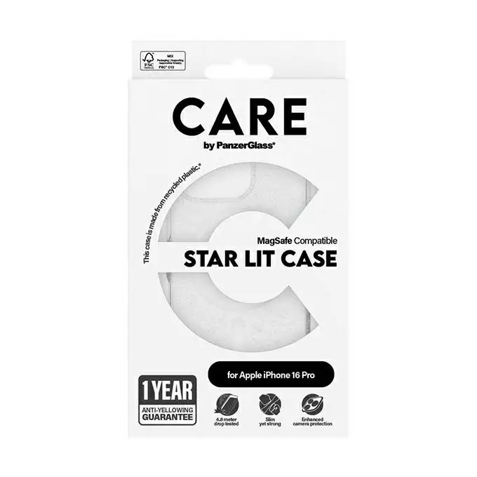 Etui CARE by PanzerGlass Flagship Star Lit iPhone 16 Pro biały MagSafe