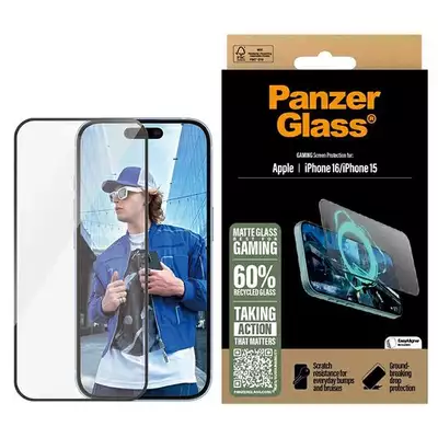 PanzerGlass Gaming Screen Protector iPhone 16 / 15 6.1&quot; Ultra-Wide Fit 2857