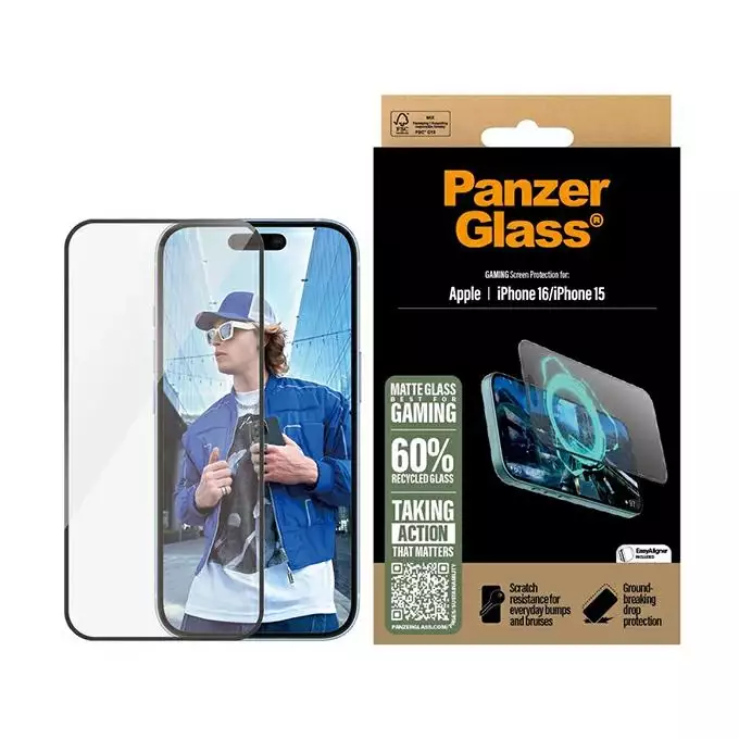 PanzerGlass Gaming Screen Protector iPhone 16 / 15 6.1&quot; Ultra-Wide Fit 2857