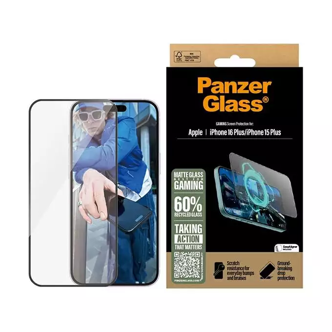 PanzerGlass Gaming Screen Protector iPhone 16 Plus / 15 Plus 6.7&quot; Ultra-Wide Fit 2859