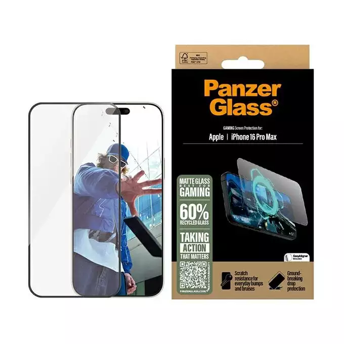 PanzerGlass Gaming Screen Protector iPhone 16 Pro Max 6.9&quot; Ultra-Wide Fit 2860