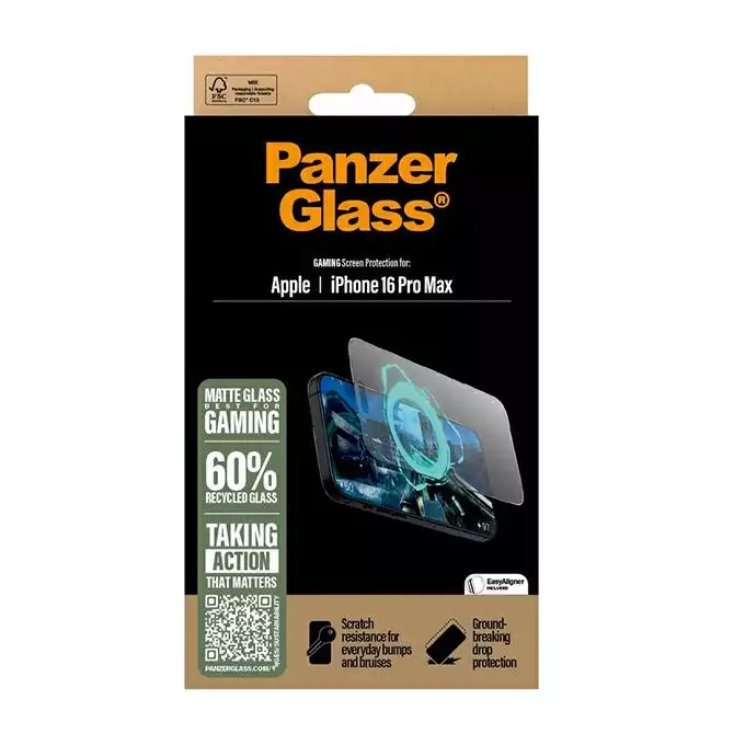 PanzerGlass Gaming Screen Protector iPhone 16 Pro Max 6.9&quot; Ultra-Wide Fit 2860