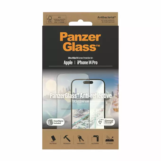 Szkło hartowane do IPhone 14 Pro antyrefleksyjne PanzerGlass Ultra-Wide Fit