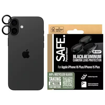 Szkło hartowane na obiektyw do iPhone 16  | 16 Plus SAFE by PanzerGlass czarny