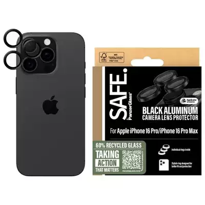 Szkło hartowane na obiektyw do iPhone 16 Pro  | 16 Pro Max SAFE by PanzerGlass czarny