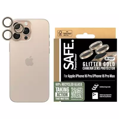 Szkło hartowane na obiektyw do iPhone 16 Pro  | 16 Pro Max SAFE by PanzerGlass złoty