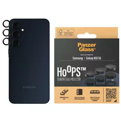 Szkło na obiektyw do Samsung A55 5G A556 PanzerGlass Hoops czarny