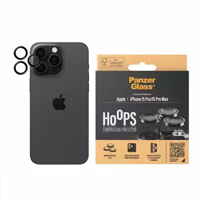 Szkło na obiektyw do iPhone 15 Pro | 15 Pro Max PanzerGlass Hoops czarny