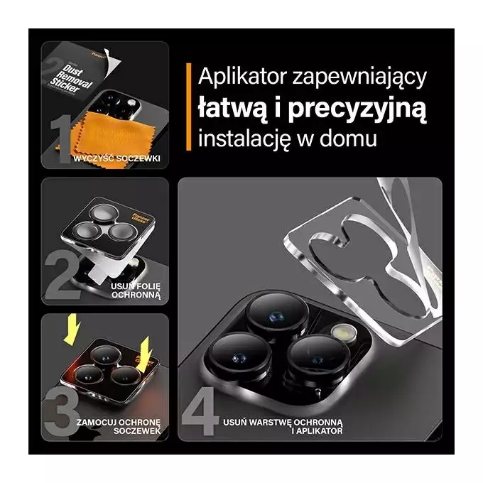 Szkło na obiektyw do iPhone 15 Pro | 15 Pro Max PanzerGlass Hoops czarny