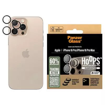 Szkło na obiektyw do iPhone 16 Pro | 16 Pro Max PanzerGlass Hoops przezroczysty