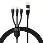 Baseus kabel 3w1 Flash II USB + USB-C - Lightning + USB-C + microUSB 1,5 m 3,5A czarny 100W