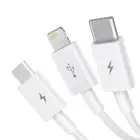 Baseus kabel 3w1 Superior USB - Lightning + USB-C + microUSB 1,5 m 3,5A biały