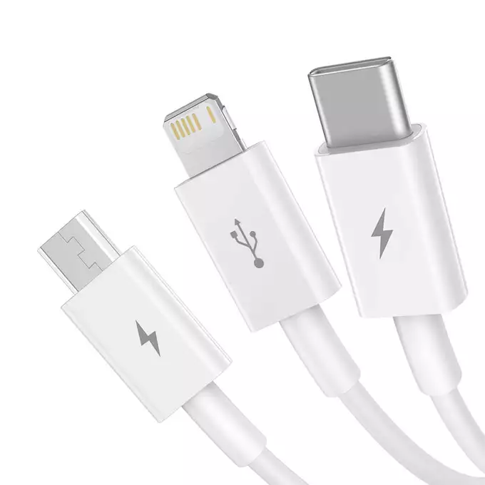 Baseus kabel 3w1 Superior USB - Lightning + USB-C + microUSB 1,5 m 3,5A biały