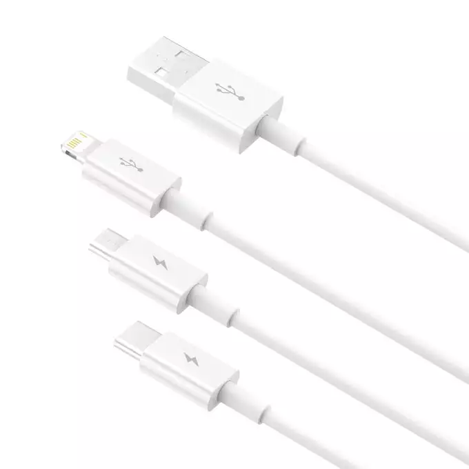 Baseus kabel 3w1 Superior USB - Lightning + USB-C + microUSB 1,5 m 3,5A biały