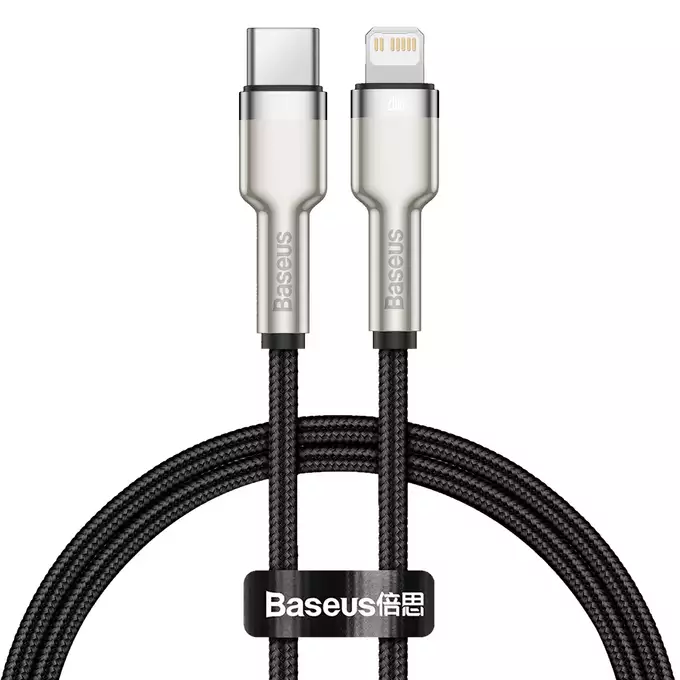 Baseus kabel Cafule Metal PD USB-C - Lightning 0,25 m czarny 20W