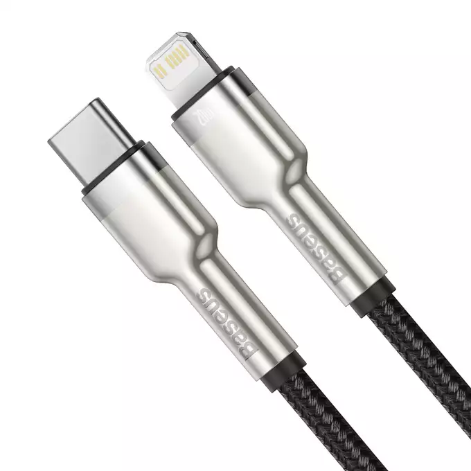 Baseus kabel Cafule Metal PD USB-C - Lightning 0,25 m czarny 20W