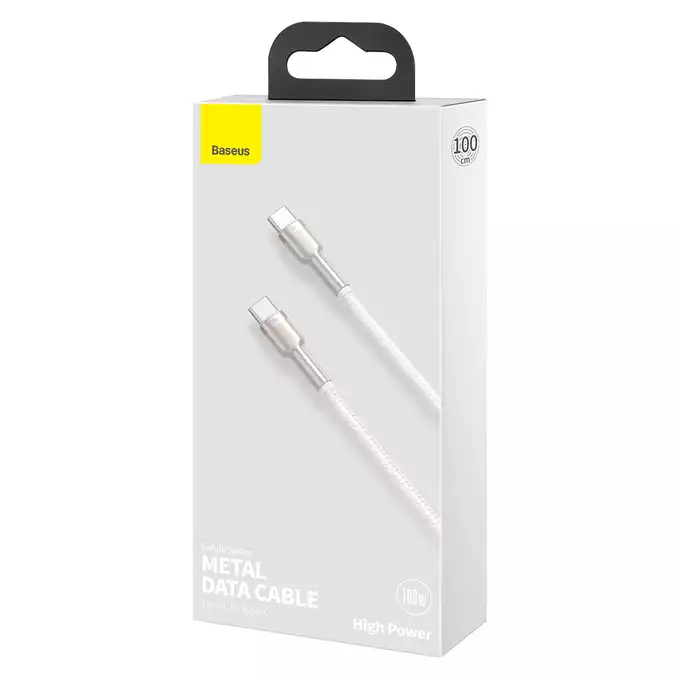 Baseus kabel Cafule Metal PD USB-C - USB-C 1,0 m biały 100W