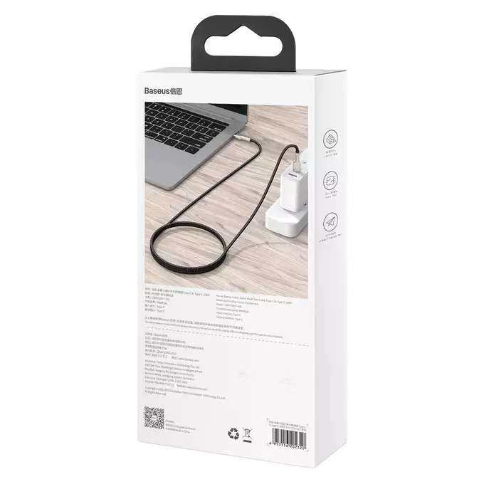 Baseus kabel Cafule Metal PD USB-C - USB-C 1,0 m czarny 100W