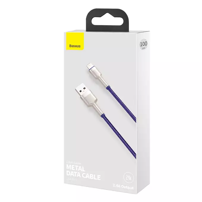 Baseus kabel Cafule Metal USB - Lightning 2,4A 1,0 m fioletowy