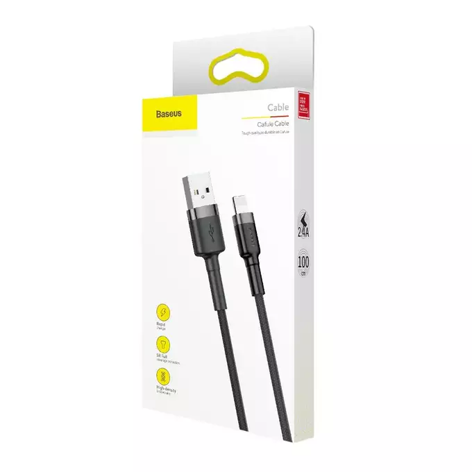 Baseus kabel Cafule USB - Lightning 1,0 m 2,4A szaro-czarny