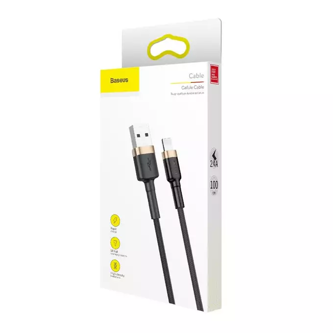 Baseus kabel Cafule USB - Lightning 1,0 m 2,4A złoto-czarny