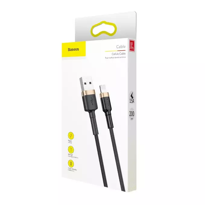 Baseus kabel Cafule USB - Lightning 2,0 m 1,5A złoto-czarny