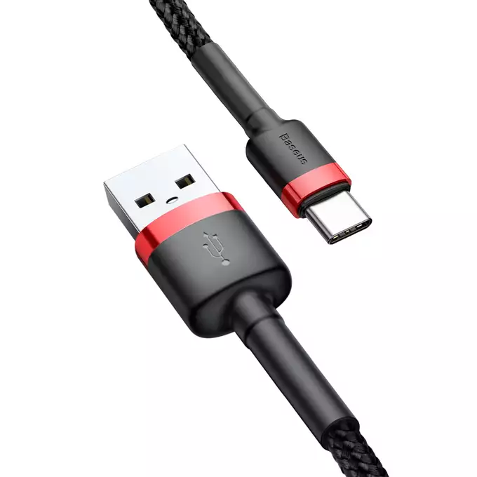 Baseus kabel Cafule USB - USB-C 0,5 m 3A czerwono-czarny