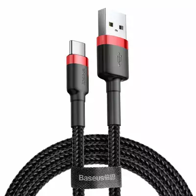 Baseus kabel Cafule USB - USB-C 0,5m 3A czerwono-czarny