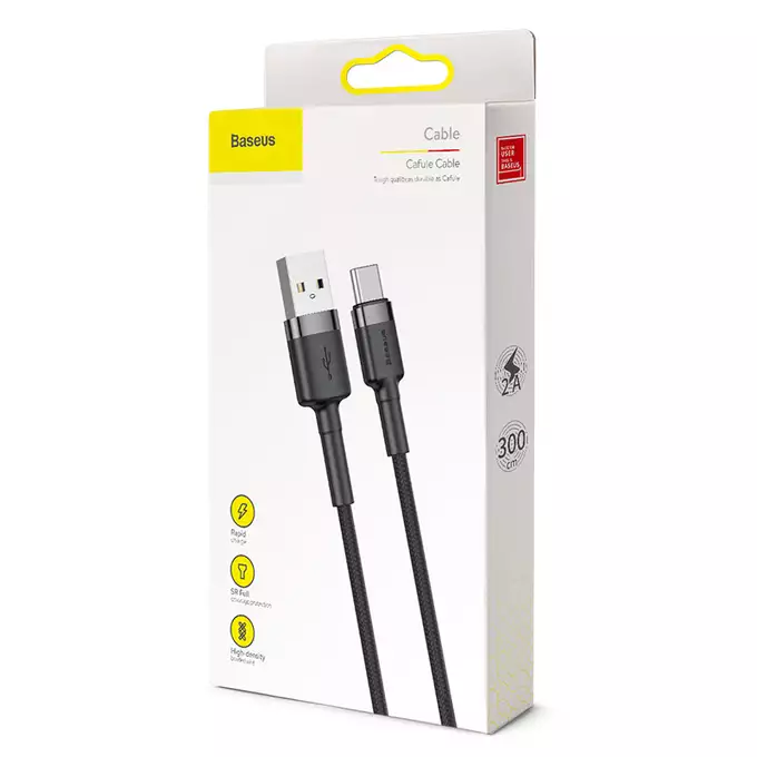 Baseus kabel Cafule USB - USB-C 3m 2A szaro-czarny