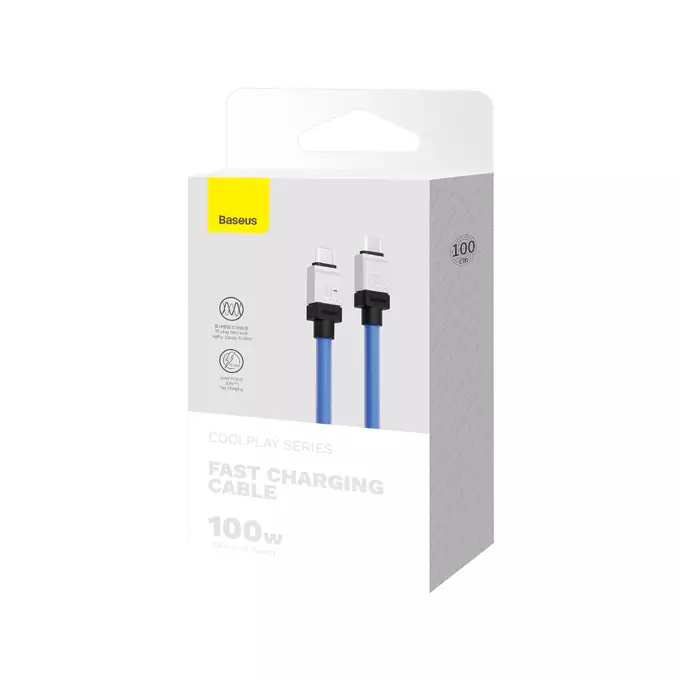 Baseus kabel CoolPlay USB-C - USB-C 1m 100W niebieski