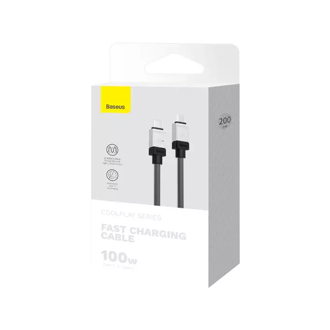 Baseus kabel CoolPlay USB-C - USB-C 2m 100W czarny