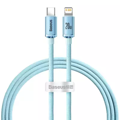 Baseus kabel Crystal Shine USB-C - Lightning 1,2 m 20W jasno-niebieski