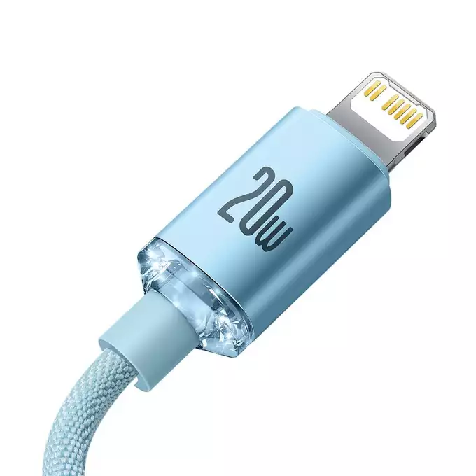 Baseus kabel Crystal Shine USB-C - Lightning 1,2 m 20W jasno-niebieski