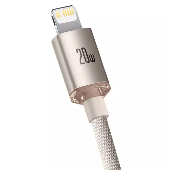 Baseus kabel Crystal Shine USB-C - Lightning 2,0 m 20W różowy