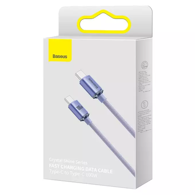 Baseus kabel Crystal Shine USB-C - USB-C 1,2 m 100W fioletowy