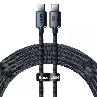 Baseus kabel Crystal Shine USB-C - USB-C 2,0 m 100W czarny