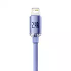 Baseus kabel Crystal Shine USB - Lightning 2,0 m 2,4A fioletowy