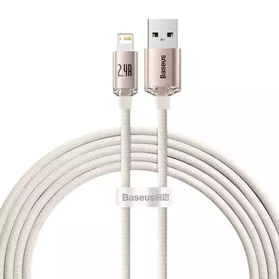 Baseus kabel Crystal Shine USB - Lightning 2,0 m 2,4A różowy