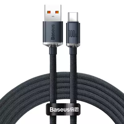 Baseus kabel Crystal Shine USB - USB-C 2,0 m 100W czarny