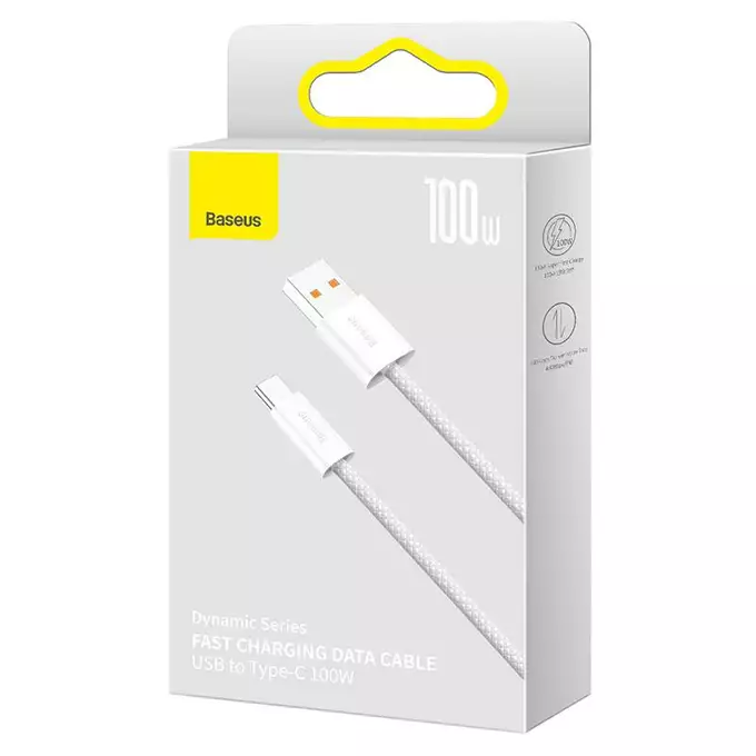 Baseus kabel Dynamic USB - USB-C 1,0m biały 100W