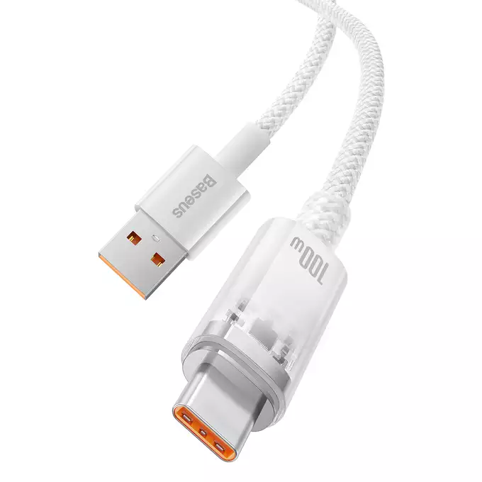 Baseus kabel Explorer USB - USB-C 1,0m biały z kontrolą temperatury 100W